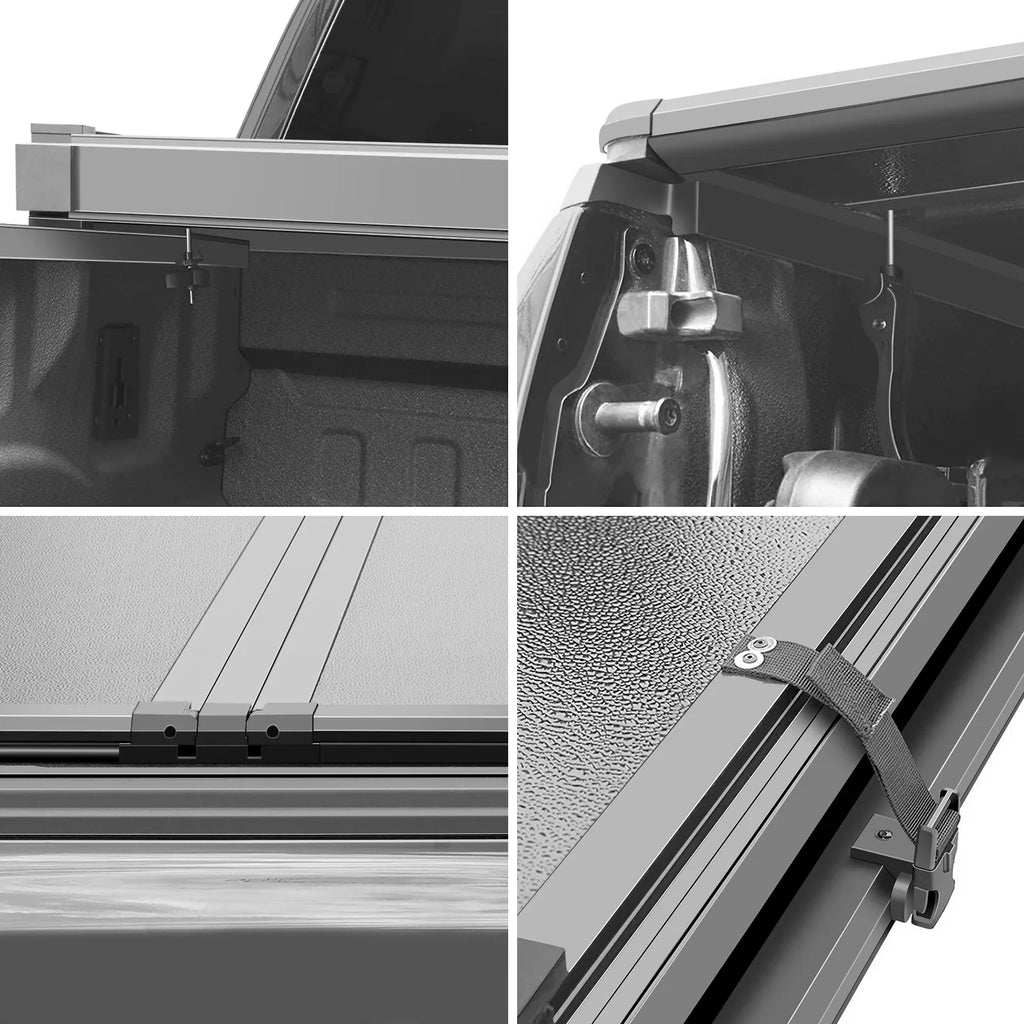 Kikito Professional  Hard Tri-Fold Truck Bed Tonneau Cover for 2003-2024 Ram 1500 2500 3500 6.4ft (74.6in) Bed Without | Rambox & Deckrail System |