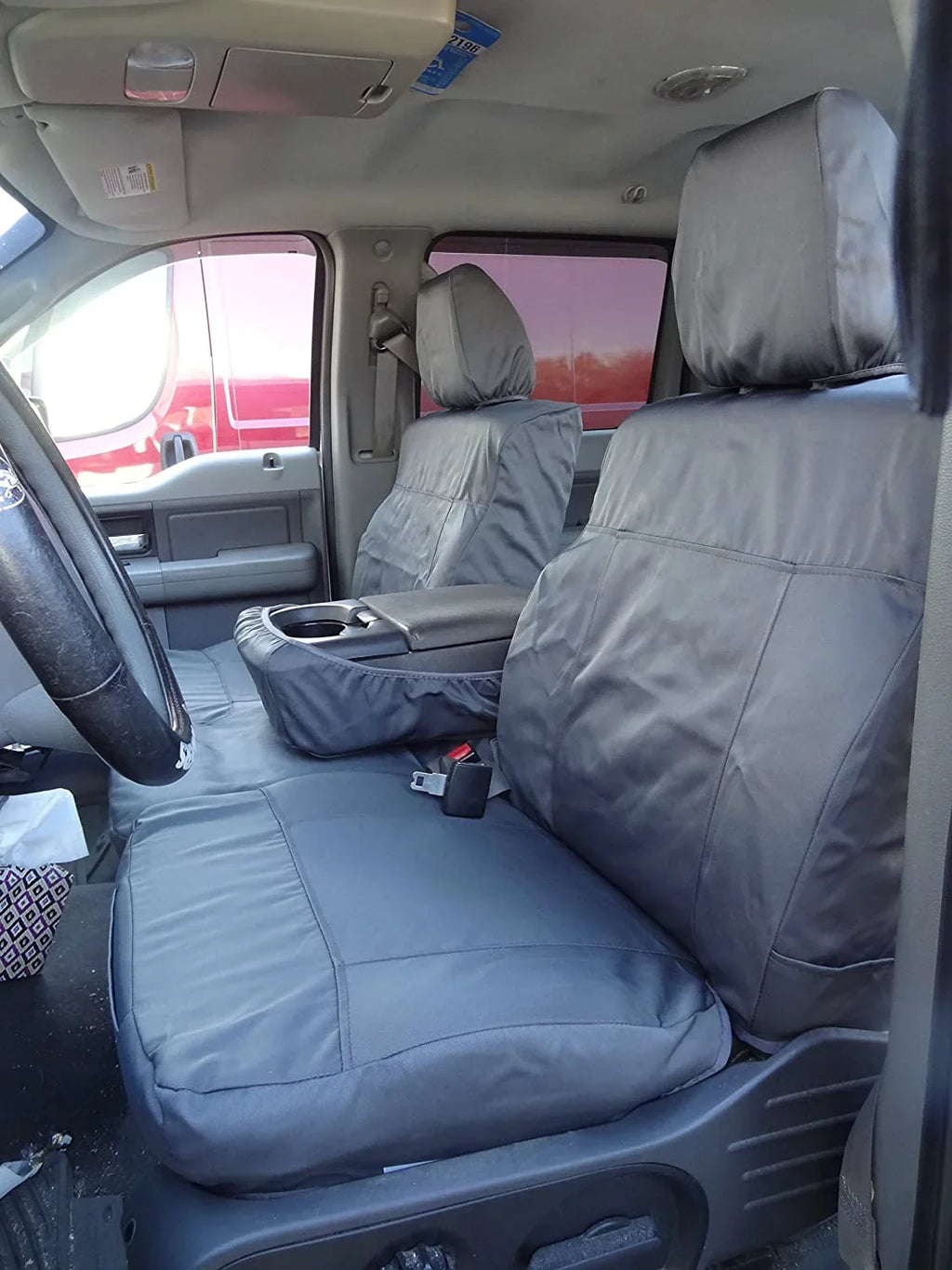 2004-2008 Ford  Super Crew Front 40/20/40 Split Seat With Adjustable Headrests and Opening Center Console in Gray Twill