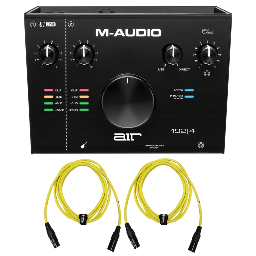 '-Audio  192 | 4 2-In/2-Out 24/192  Audio Interface with Universal 10FT Yellow Sure-Fit  Cables Package
