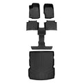 '-- All Weather Custom Fit Black 3 Row & Cargo Liner Behind the 2nd Row Floor Mat Liner Set for 2021-2023 Jeep Grand Cherokee , Black