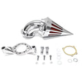 Krator Motorcycle Chrome Spike Air Cleaner Intake Filter Compatible with Harley-Davidson  Custom Applications