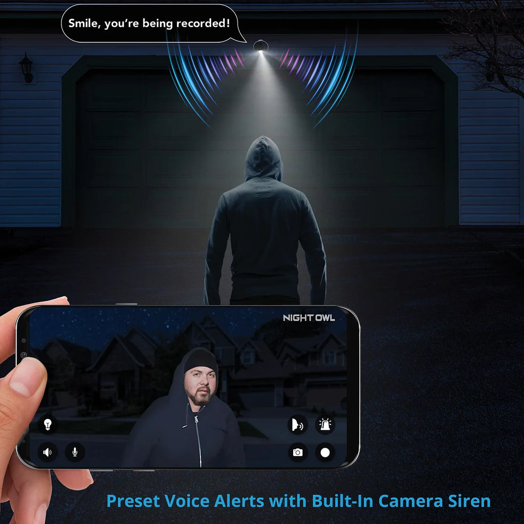 Night Owl 10 Channel 4K Wi-Fi  with 1TB Hard Drive and 4 Wi-Fi  1080p  Spotlight Cameras