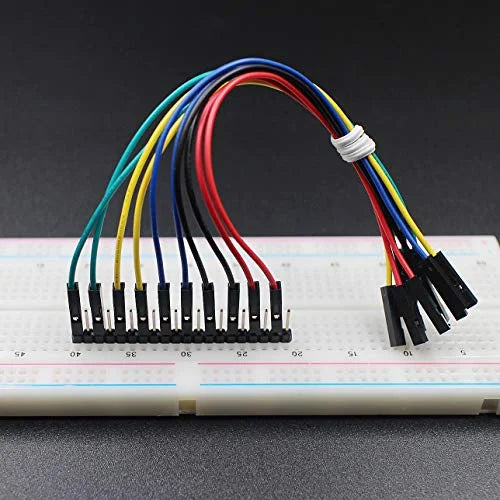 Premium Breadboard Jumper Wires Male Female Square Head 0.1'' 26AWG 5 Colors 100-Pack, Now with 30% More Red and Black Jumpers, by Hellotronics (30cm, Female-Female)