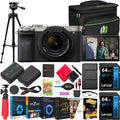 Sony a7C  Full Frame Mirrorless Camera Body with 28-60mm -5.6 Lens Silver -7CM2L/ Bundle with Deco Gear Photography Bag Case + Extra Battery + Charger + Tripod + Software Kit & Accessories