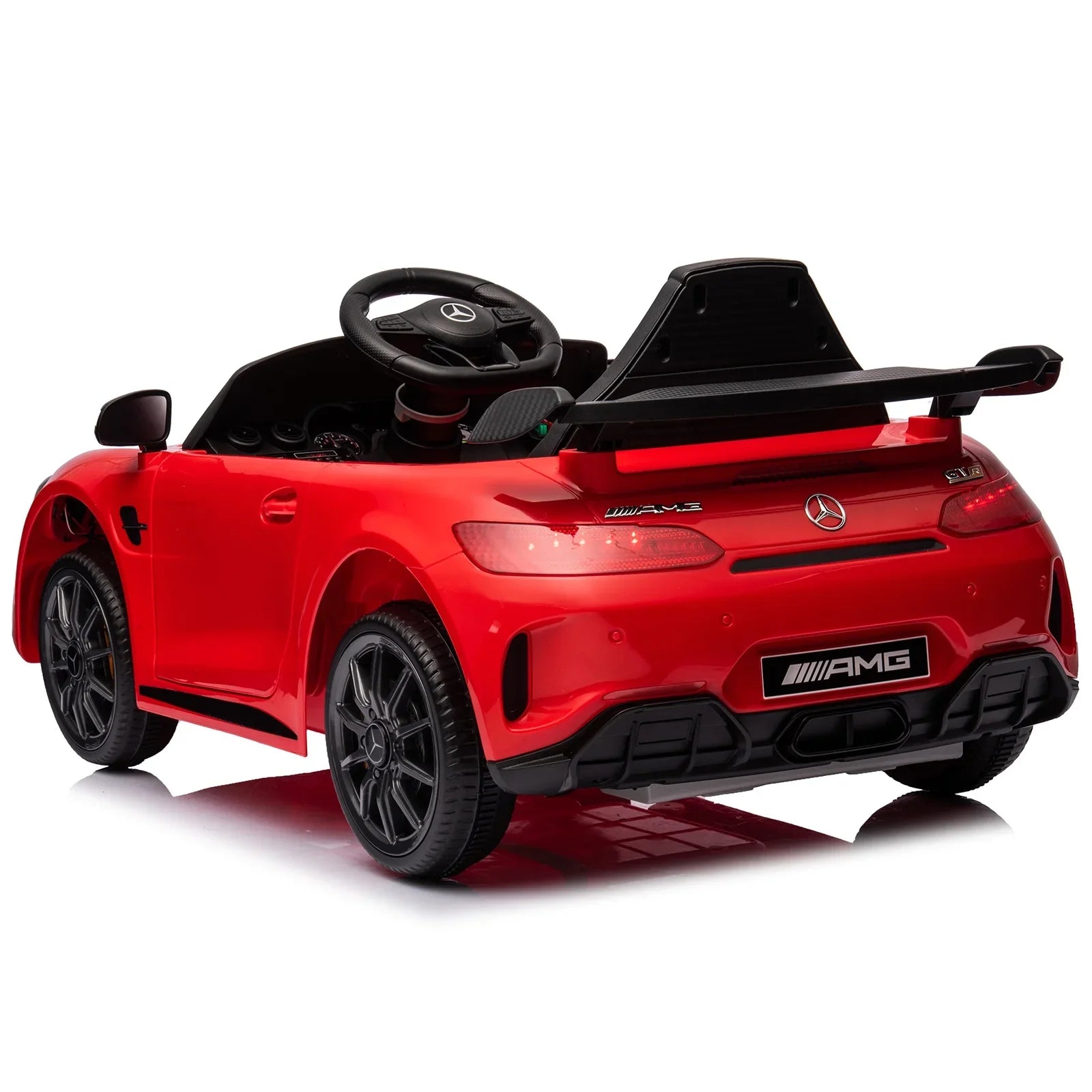 Dual Drive 12V 4.5Ah Sports Car - Red - 26.9 - Experience the thrill of driving our realistic Mercedes-Benz Sports Car!