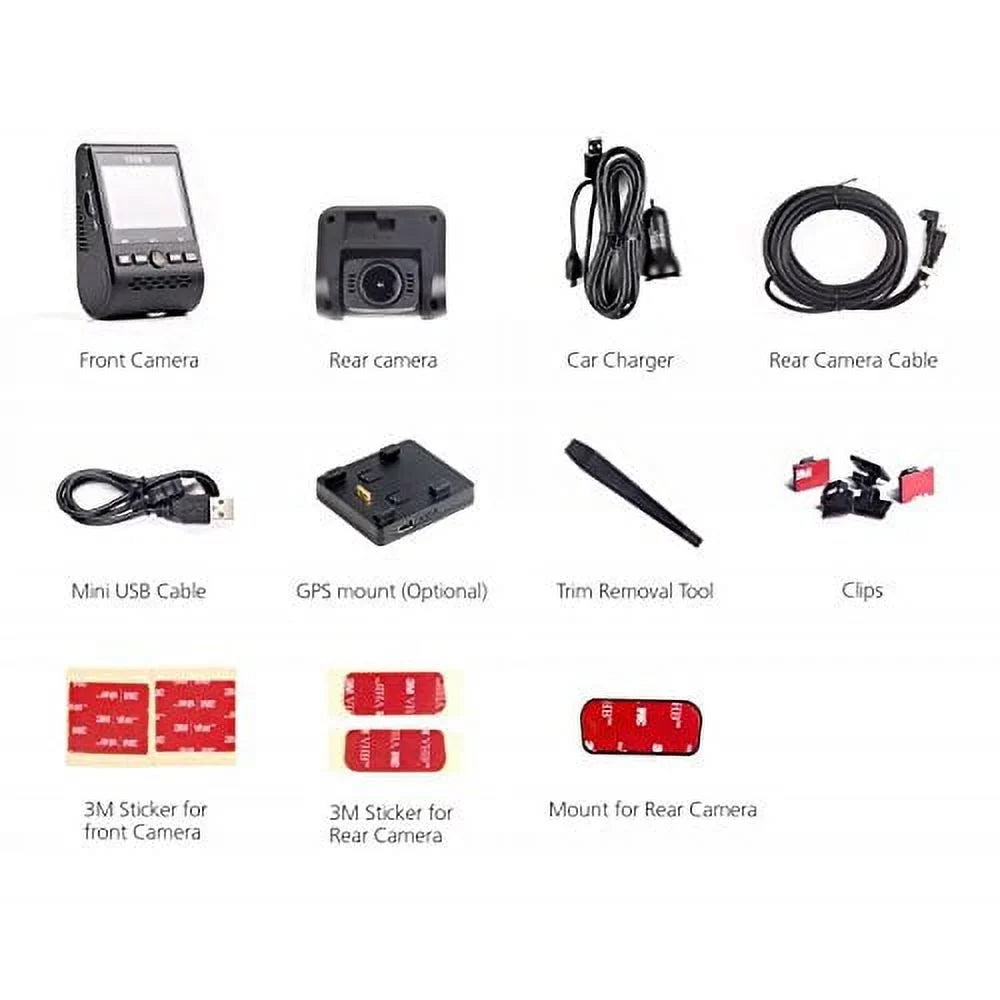 Duo 2-Channel Full  1080p 30fps Car Dash Camera with  Logger