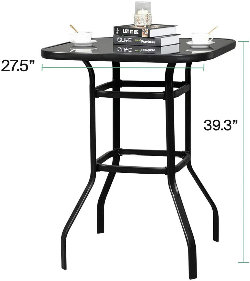 Violet Elegantly Designed Strong Tempered Glass Bar Table For Porch