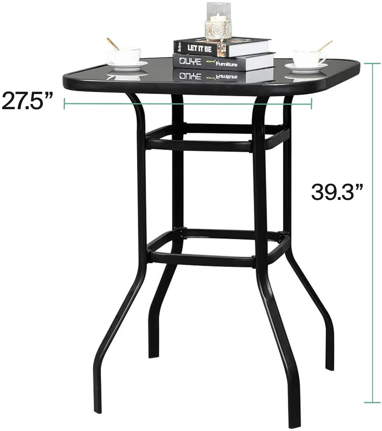 Violet Elegantly Designed Strong Tempered Glass Bar Table For Porch