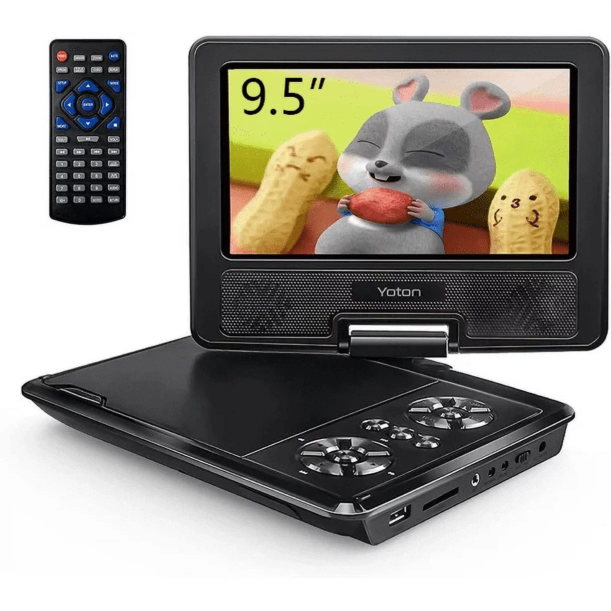 Yoton  9.5" Portable  Player with 7.5"  Swivel Screen, 4-6 Hours Built-in Battery for Kids and Car,