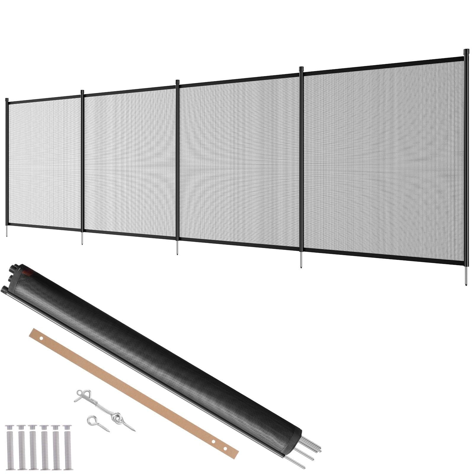 4 x 12 ft  Pool Fence Detachable Pool Fence for Outdoor Underground Swimming Pools