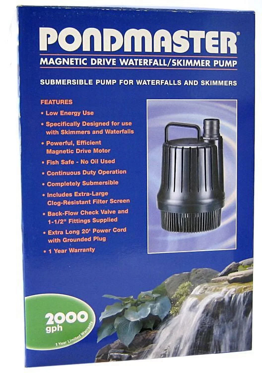 Pondmaster Magnetic Drive Waterfall Pump 2,000
