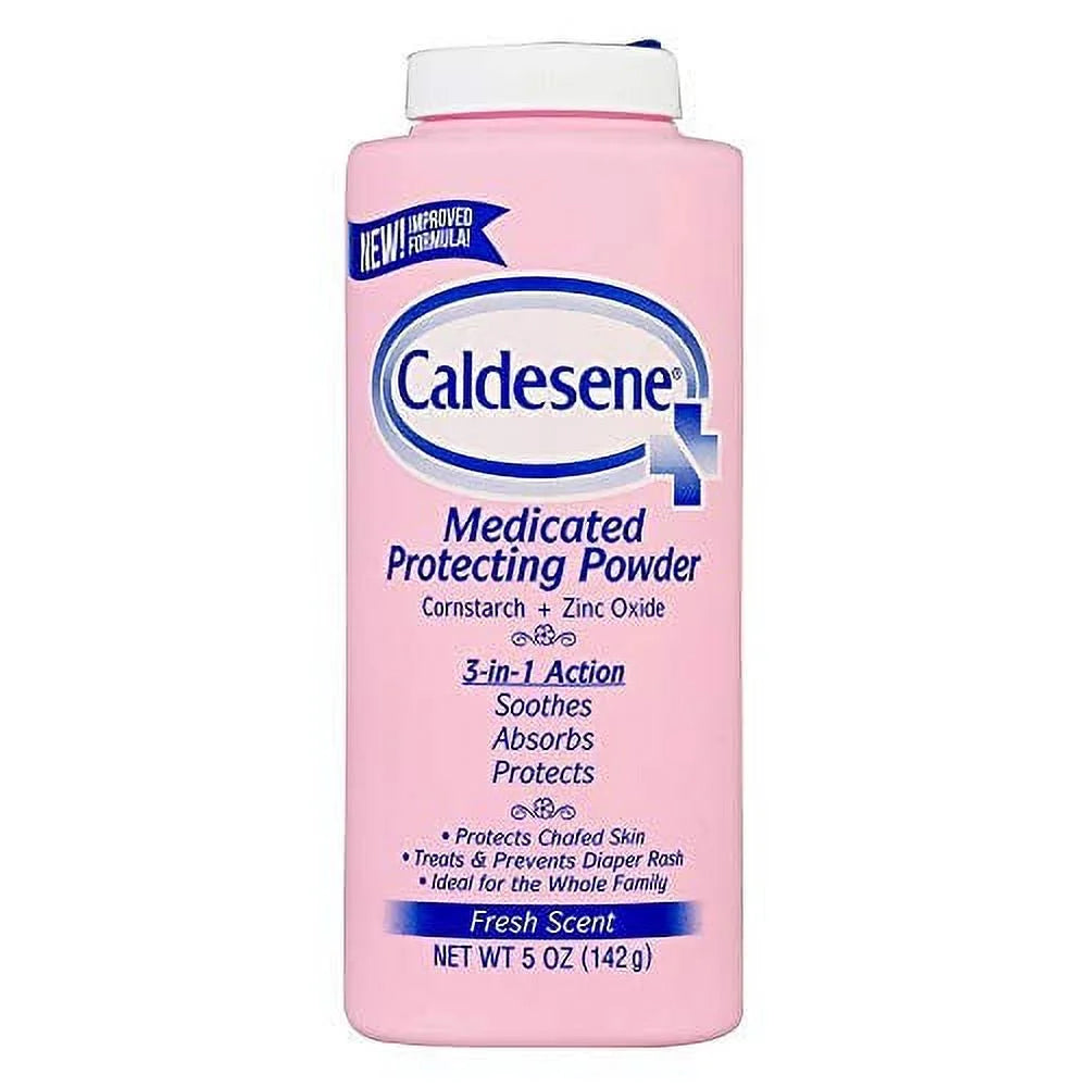 Caldesene Medicated Protecting Powder with Zinc Oxide & Cornstarch-Talc Free, 5 oz | Pack of 3