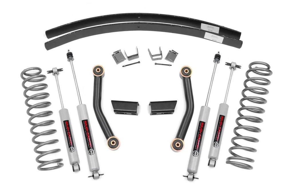 Rough Country 3" Lift Kit (fits) 1984-2001 Jeep Cherokee  |  Shocks | Add Leaf Series  Suspension | 670XN2