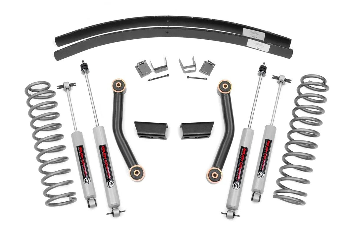 Rough Country 3" Lift Kit (fits) 1984-2001 Jeep Cherokee  |  Shocks | Add Leaf Series  Suspension | 670XN2