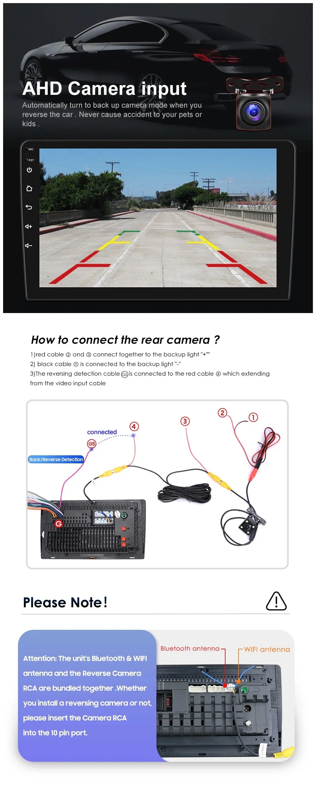 Android 2+32GB Car Stereo Wireless Carplay Android Auto Double Din Radio 10.1" 1280*720  Screen WiFi  Navigation Bluetooth  / Receiver  Backup Camera