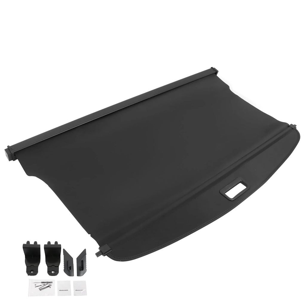 Ikon Motorsports Retractable Rear Trunk Security Cargo Cover Tonneau Luggage Shade Added on Bodykit Replacement Compatible With 2020-2024 Ford Escape Black Canvas
