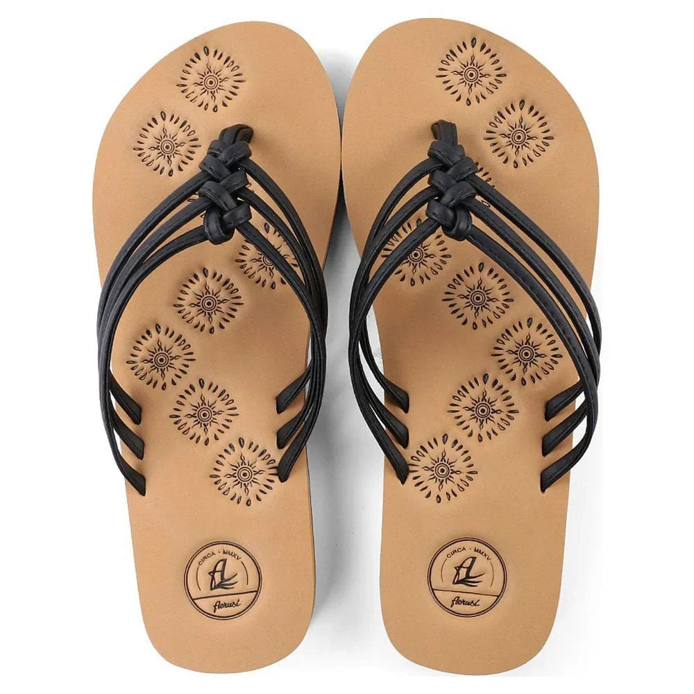 Livi Life Women's Indoor or Outdoor Casual Walking Flip Flop Sandals (Black)