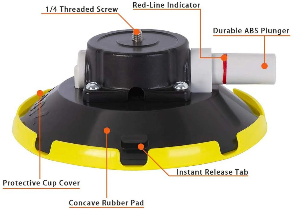 6" Car Camera Mounting Kit Pump Vacuum Suction Cup Mount, Professional Camcorder Vehicle Holder w/ 360° Panorama