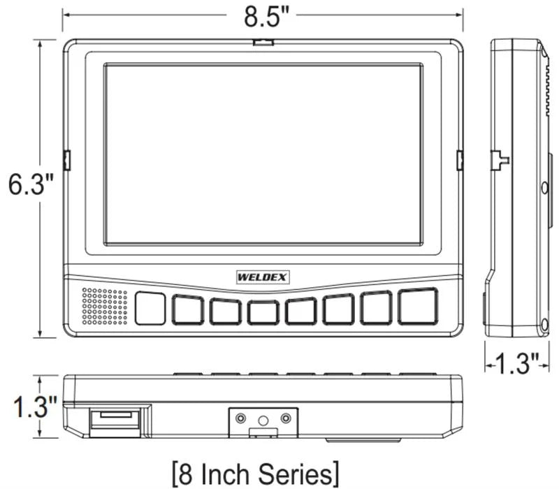 '-8464M, 8" 4-Camera Input Color  Back Up Monitor