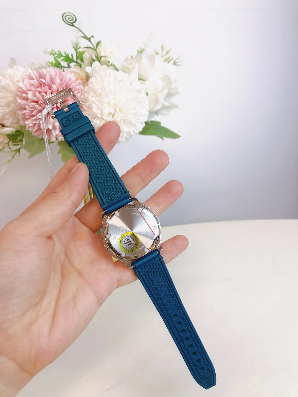 Movado 3600715 Bold Women Silver Dial Green Silicon Strap Swiss Watch
