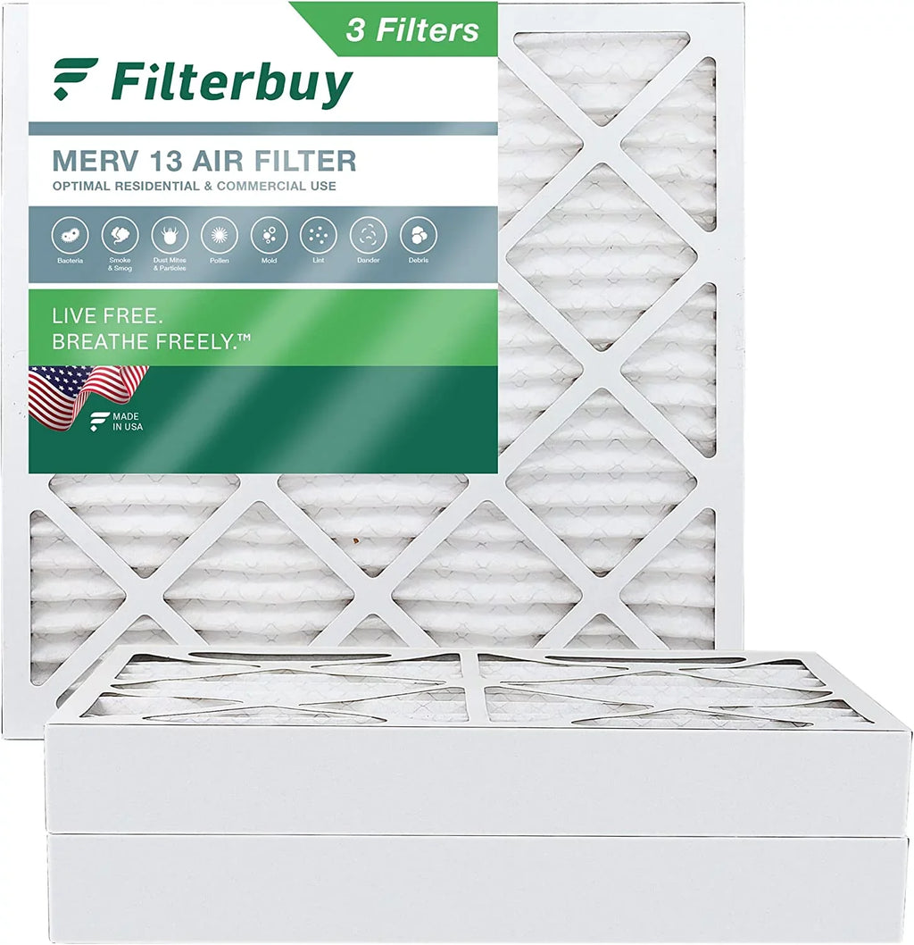Filterbuy 20x20x4  13 Pleated   Furnace Air Filters (3-Pack)