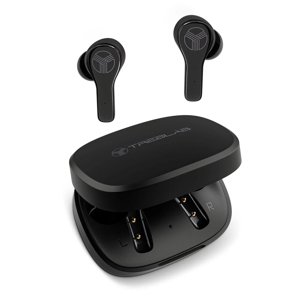 '- True Wireless Earbuds,  Waterproof Earbuds with up 28H of Play Time, Bluetooth 5.1, Touch Control and Noise Isolation, Includes Charging Case w/Wireless Charging, - Port, Black