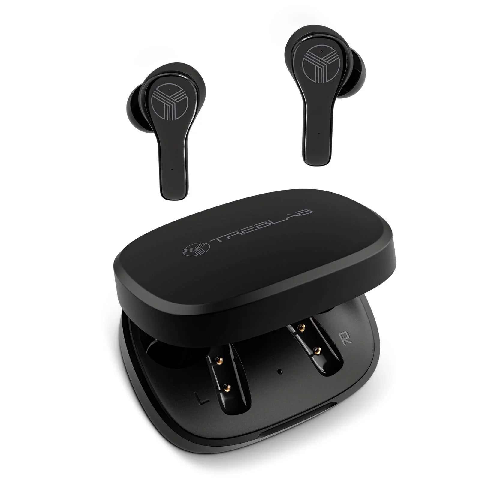 '- True Wireless Earbuds,  Waterproof Earbuds with up 28H of Play Time, Bluetooth 5.1, Touch Control and Noise Isolation, Includes Charging Case w/Wireless Charging, - Port, Black