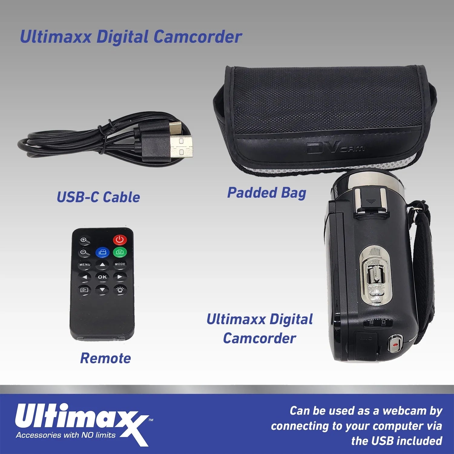 Ultimaxx 4K Ultra  42MP Camcorder Video Vlog Camera with  Light Bundle