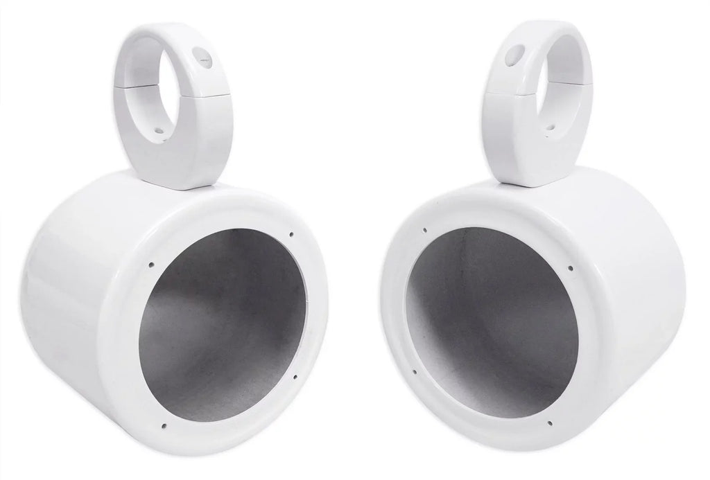2) Rockville  5.25" 360° Swivel White Aluminum Surface Mount Speaker Pods