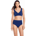 Ralph Lauren Women's Beach Club Solid High Waisted Bottoms Blue Size 2