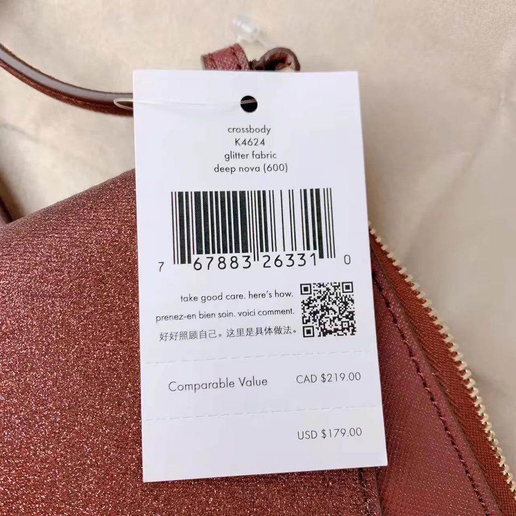 Kate Spade  Glitter Fabric CrossBody Bag In Deep Nova