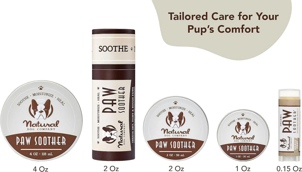 Natural Dog Company Paw Soother Balm, 2 oz. Stick, Dog Paw Cream and Lotion, Moisturizes & Soothes Irritated Paws & Elbows, Protects from Cracks & Wounds