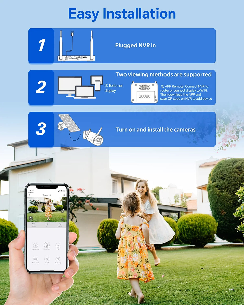 Toguard  10CH 2K/4MP Solar Wireless Security Camera System Outdoor 6 Pcs Battery WiFi Bullet Surveillance Camera   Connector