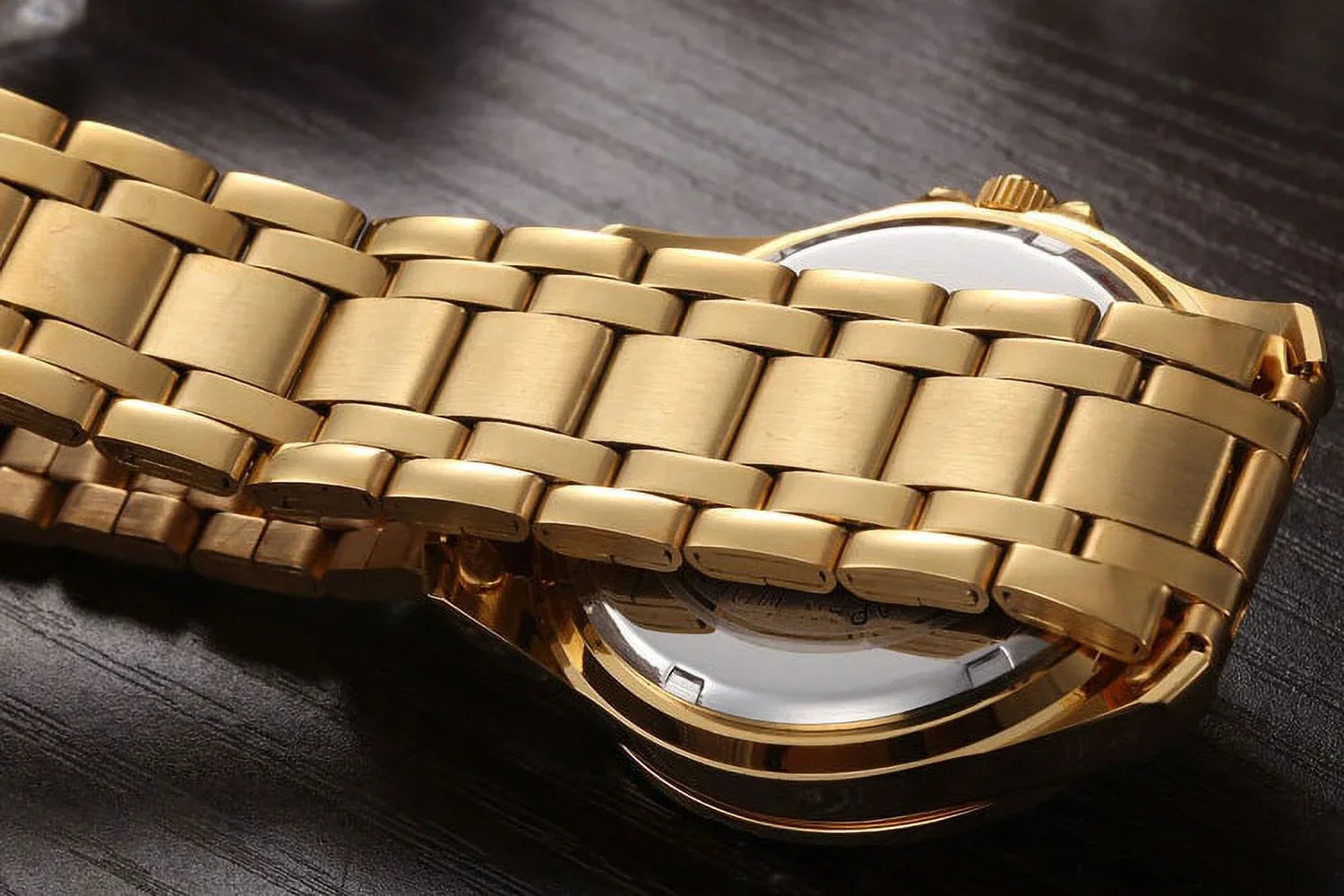 Brand Famous Noble Gentlmen Watch Classic Luxury Gold Stainless Steel Quartz Male Watches Fashion Delicate Gift Clock Men