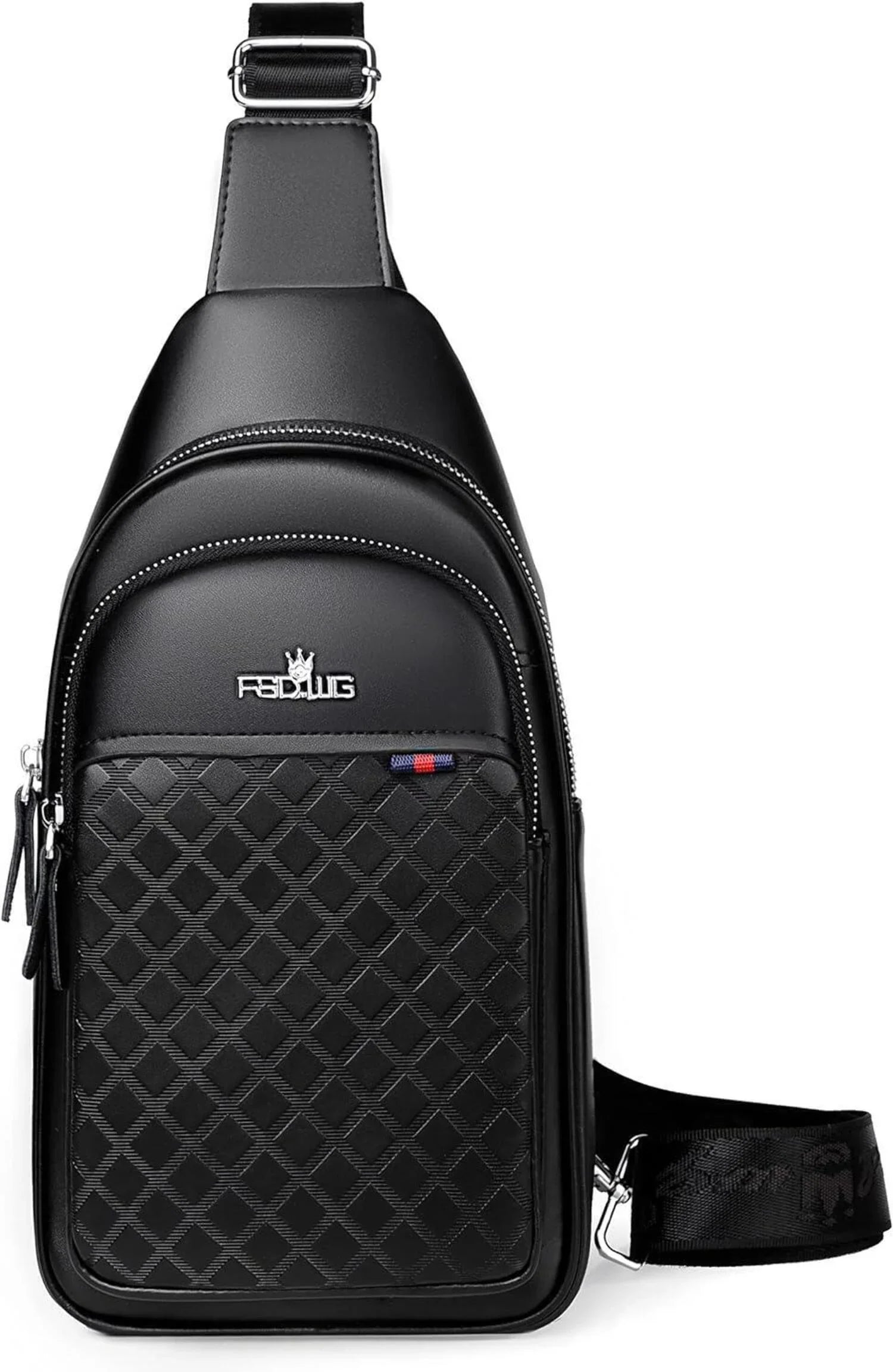 Fashion Co. 12 Men's Luxury Leather Crossbody Chest Bag
