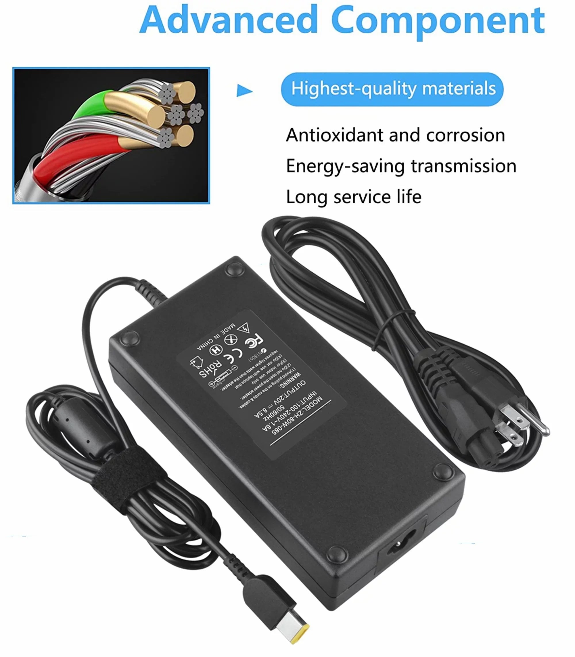 Compatible 170W 20V 8.5A  Adapter Laptop Charger Replacement for Lenovo ThinkPad  W550s     T540p   Yoga 15 36200321 45N0487 4X20E50574 36200321 -1171-71