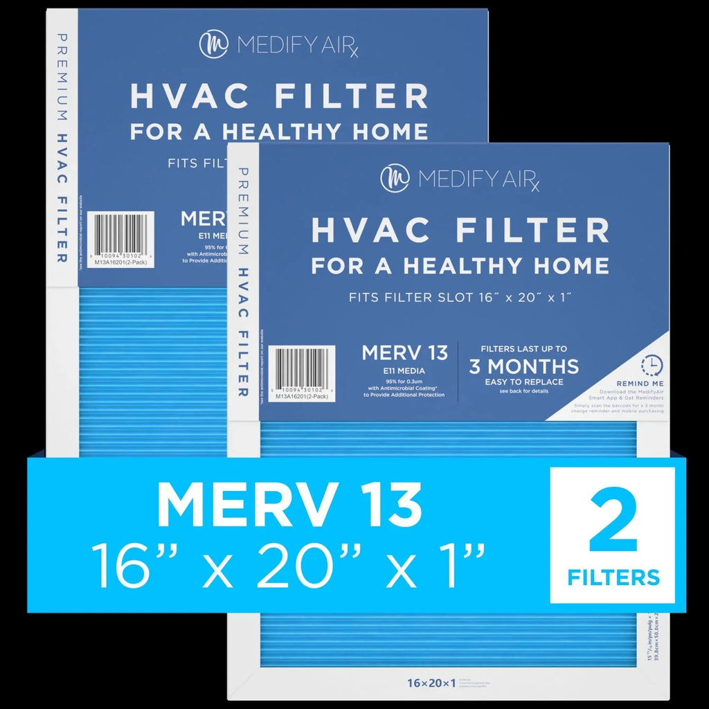 Medify Air 16x20x1 Pleated Filter 95% Particles  Air Cleaning ( 13, 2-Pack)