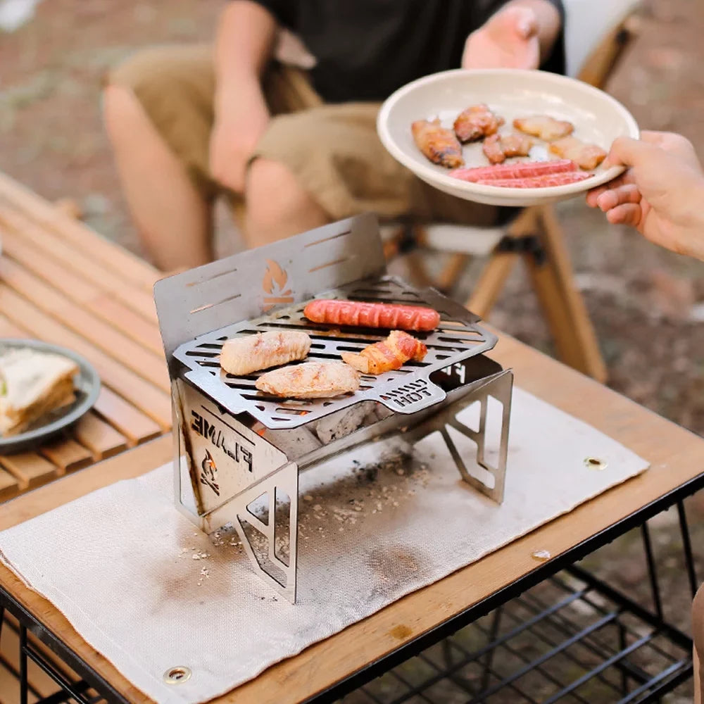 Nebublu Stainless Steel Furnace, Portable Camping Stove for Picnic  Cooking