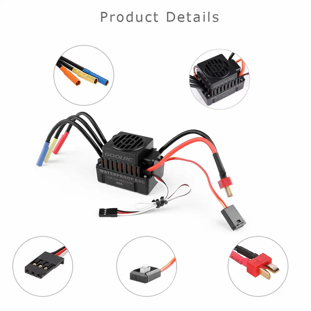 GoolRC  Accessory,Set 110  Combo  4370KV  Car 4370KV Motor 45A  Waterproof Rookin 1/10 Remote Car