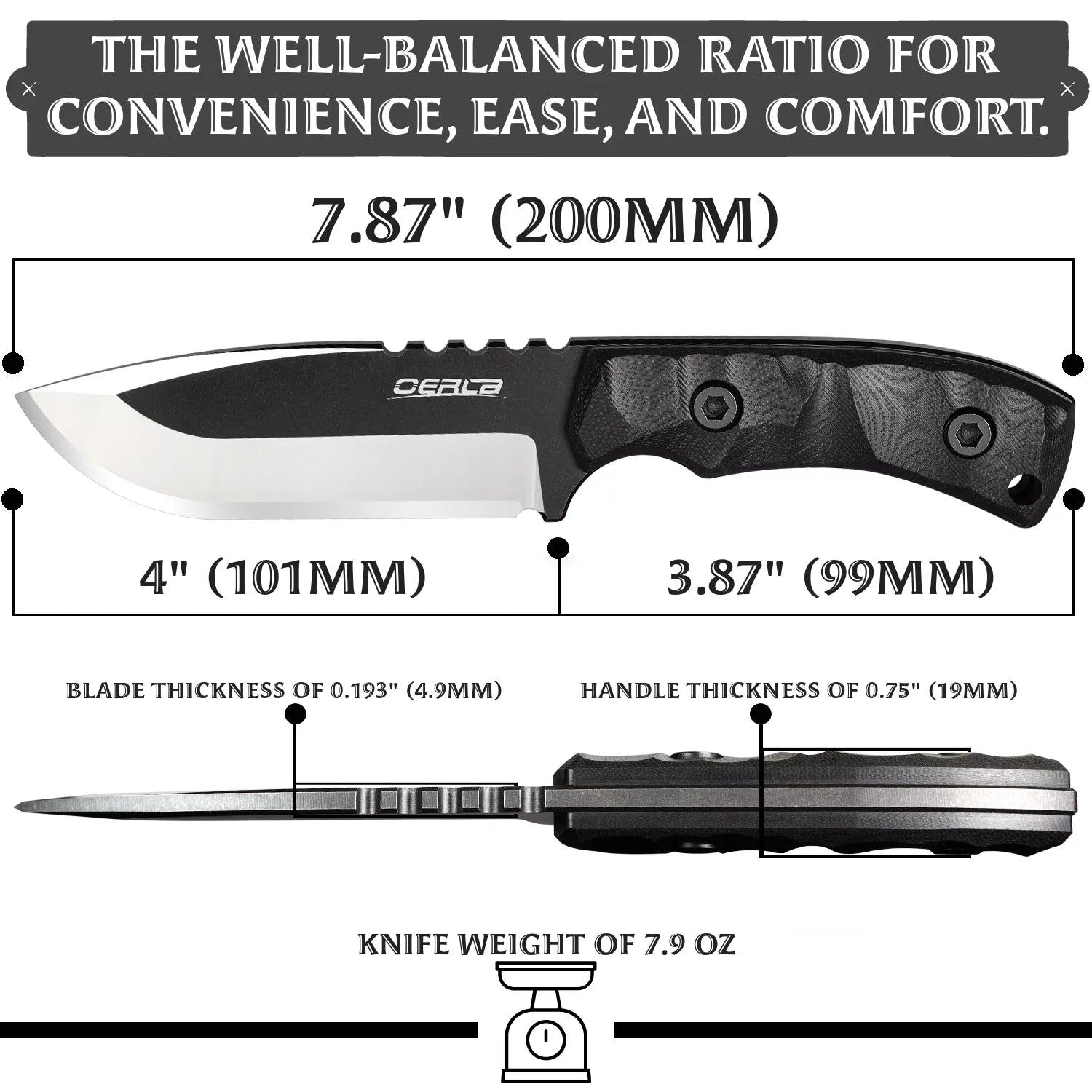 '-0014 Fixed Blade Knife Full Tang Outdoor Camping Hunting Survival Knife