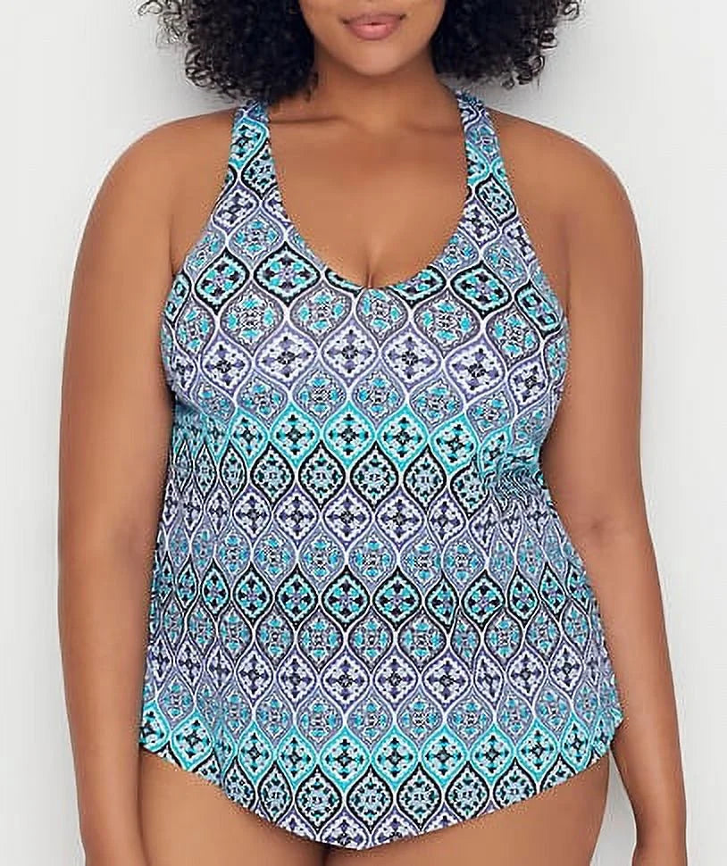 Multi Plus Size Bahia Oceania Underwire Tankini Swim Top,  16W,