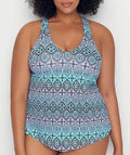 Multi Plus Size Bahia Oceania Underwire Tankini Swim Top,  16W,