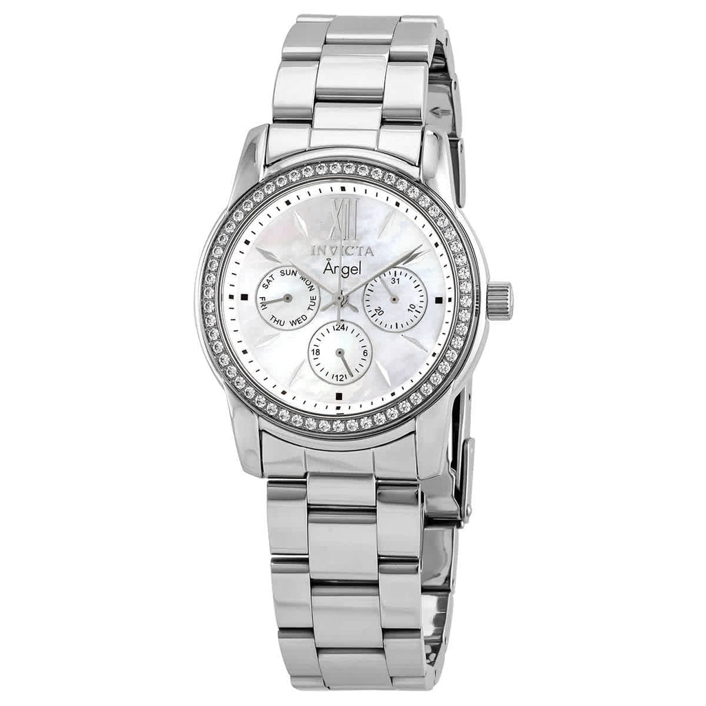 Invicta Angel Crystal White Mother of Pearl Dial Ladies Watch 28686