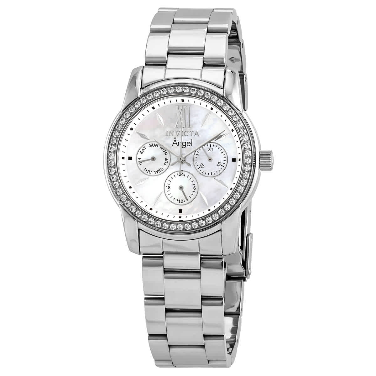Invicta Angel Crystal White Mother of Pearl Dial Ladies Watch 28686