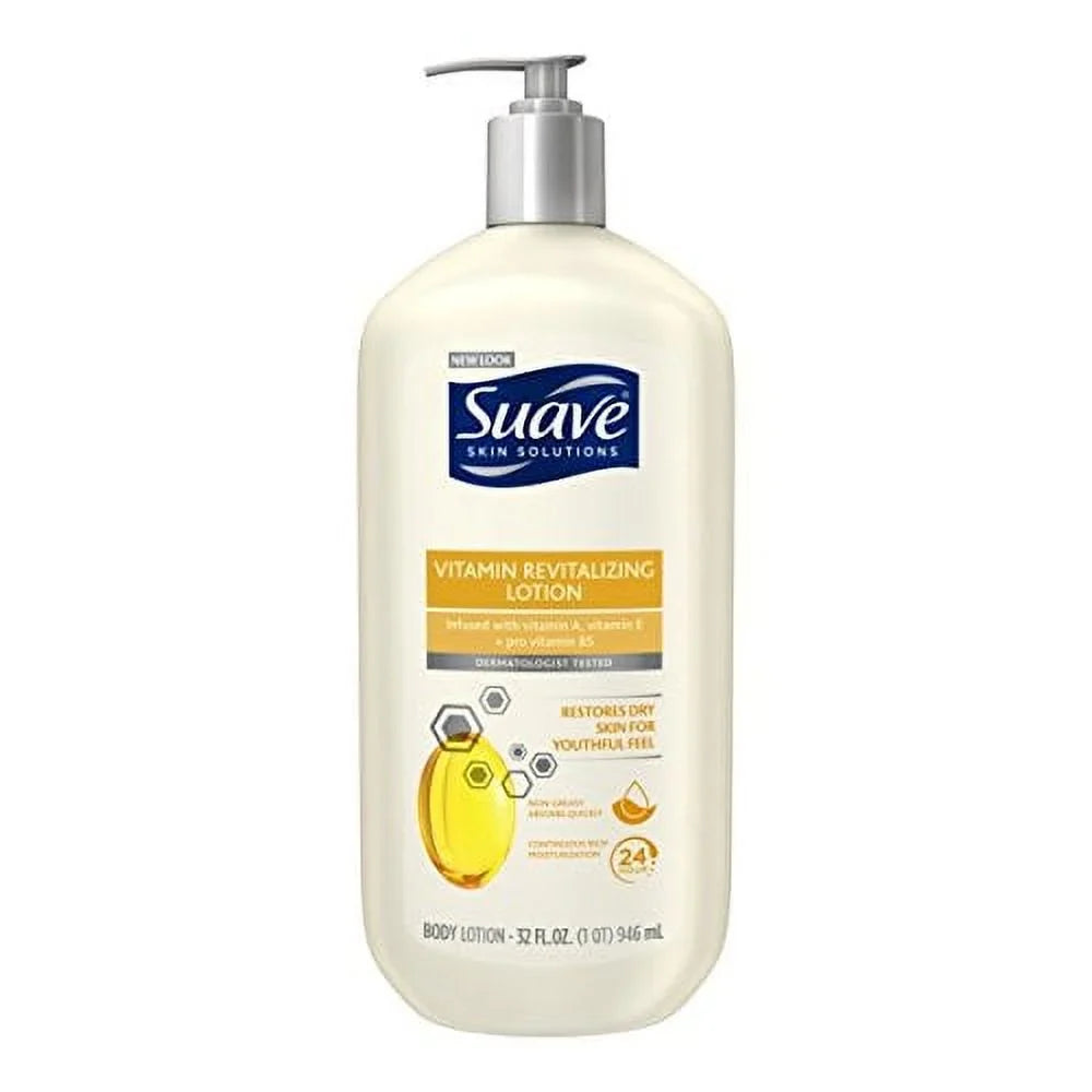 Suave Skin Solutions Body Lotion Revitalizing With Vitamin , 32 Fl Oz, Pack Of 1