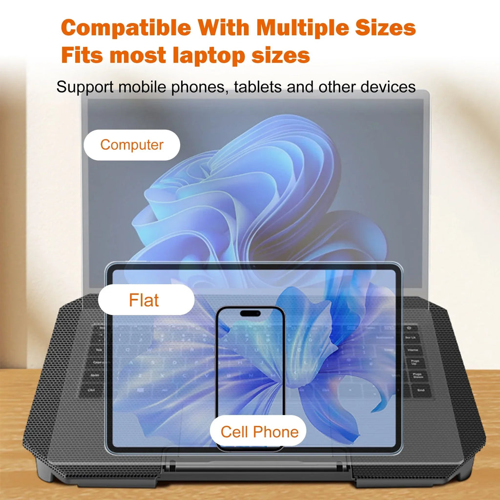 Htovila Laptop Cooling Fan, 10-15.6 Inch with Adjustable Fan Strength and 2  Ports