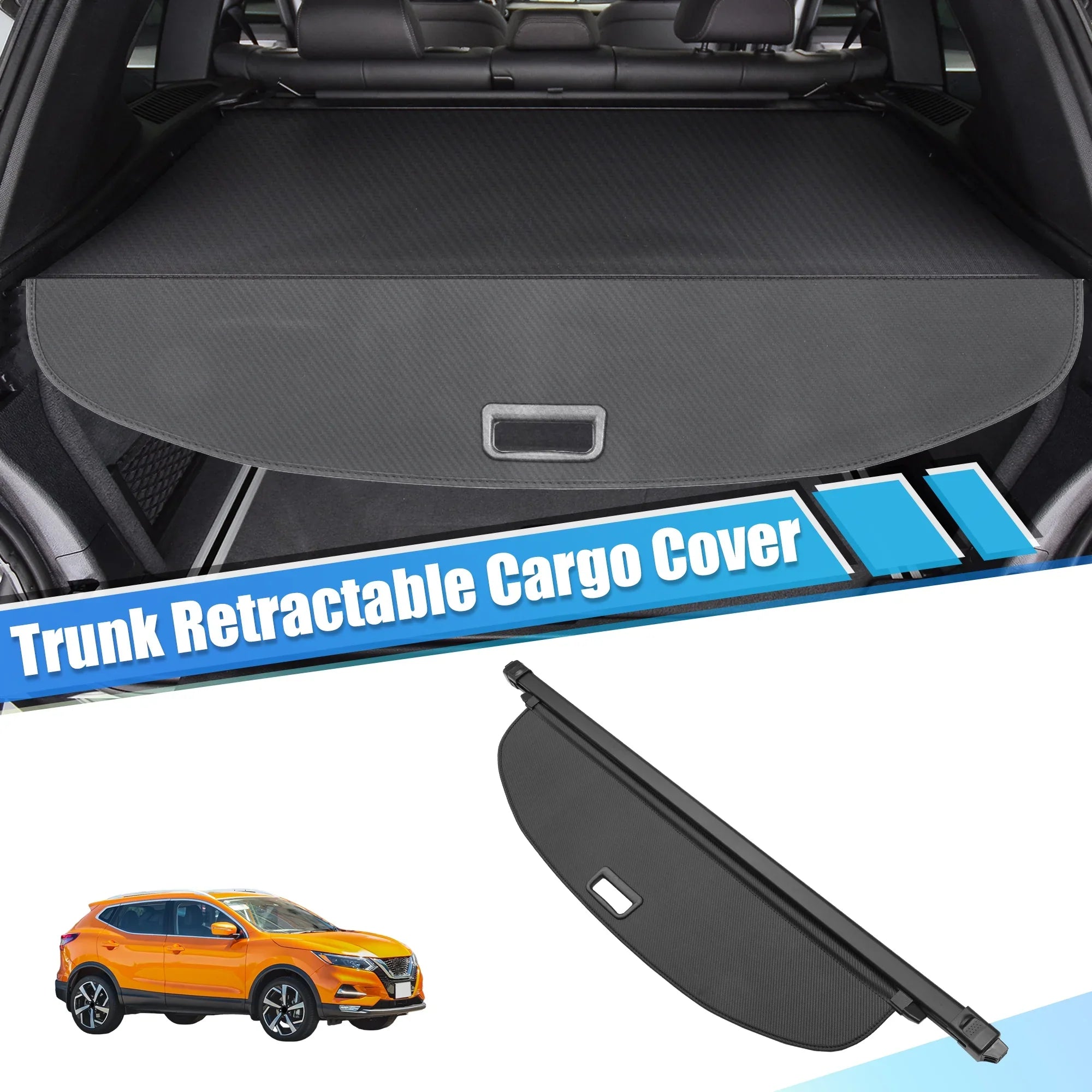 Unique Bargains Retractable Cargo Cover Rear Trunk protective Shield Shade Fit for Nissan Rogue 2021-2024 Not for Rogue Sport