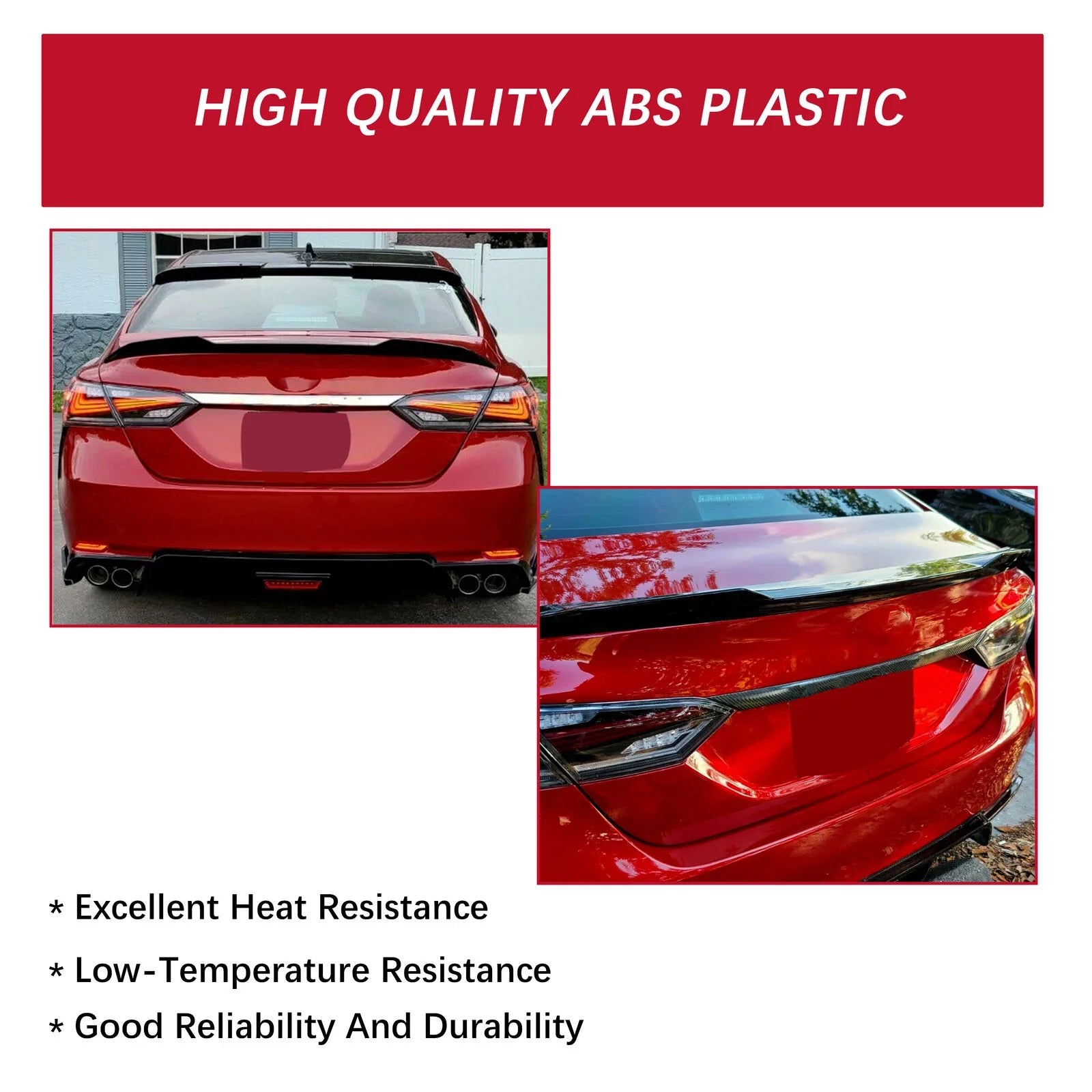 Kojem Rear Trunk Spoiler Lid Wing for 2018-2021 Toyota Camry      Style 19 20 Glossy Black