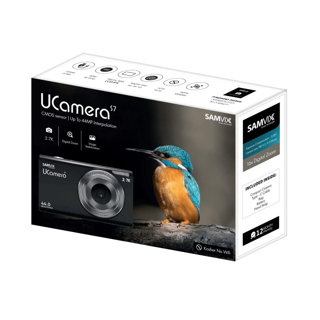 Samvix UCamera  Kosher 44MP Digital Camera with Video, No Wifi, No Bluetooth