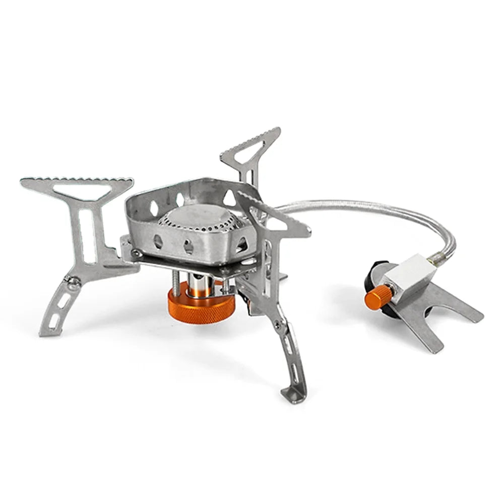 Aluminum Alloy Backpacking Stove 3500W Portable Camping Stove with Windshield, Adjustable Heat Control